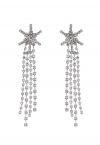 Hexagram Full Diamond Tassel Drop Earrings