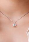 Blooming Floral Halo Moissanite Diamond Necklace