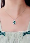 Pear Shape Emerald Gem Necklace