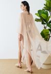 Shimmer Tulle Flare Kimono in Pink