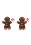 Chocolate Biscuitman Rhinestone Earrings