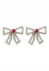 Hollow Out Bowknot Rhinestone Earrings