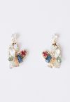 Multi Gem Heart Shape Earrings