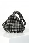 Full Rhinestone Mini Handbag in Black