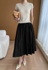 Simple Elegance Texture A-Line Skirt in Black