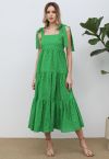 Four-Leaf Clover Tie-Strap Maxi Dress