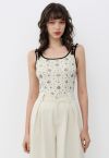 Serene Floret Sleeveless Knit Top in Ivory