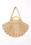 Shell Shape Woven Shoulder Bag