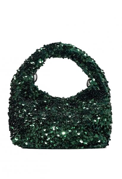 Glamorous Sequin Mini Handbag in Green