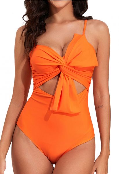 Enchanting Knotted Front Cutout Swimsuit
