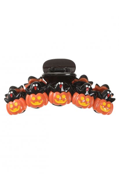 Smiley Pumpkin Acrylic Hair Claw