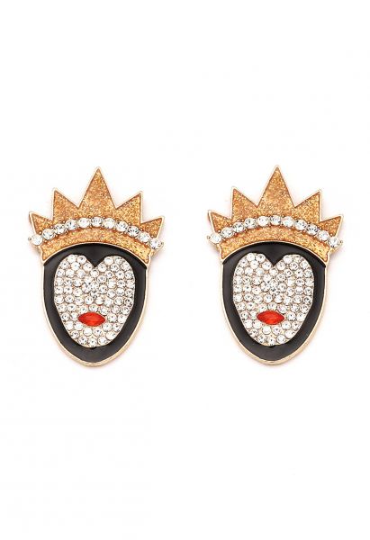 Crowned Queen Rhinestone Earrings