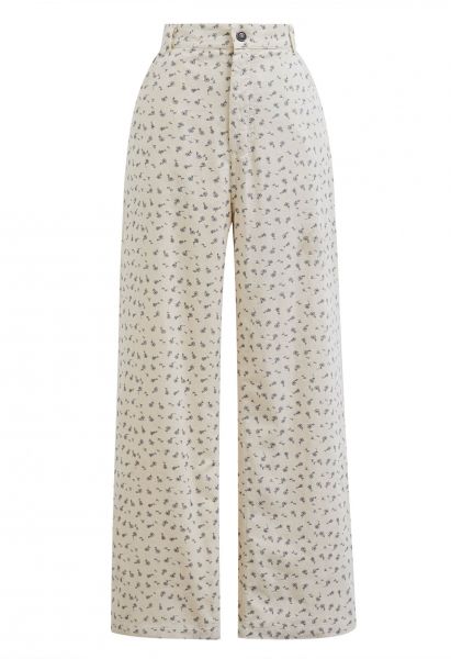 Cutie Floret Printed Pocket Straight Leg Pants