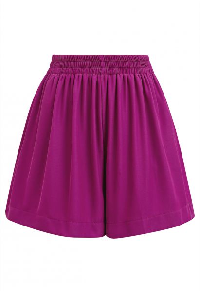 Chill Vibes Side Pockets Shorts in Magenta