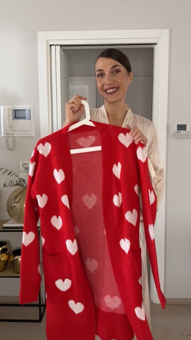 Love Embrace Open Front Knit Cardigan in Red