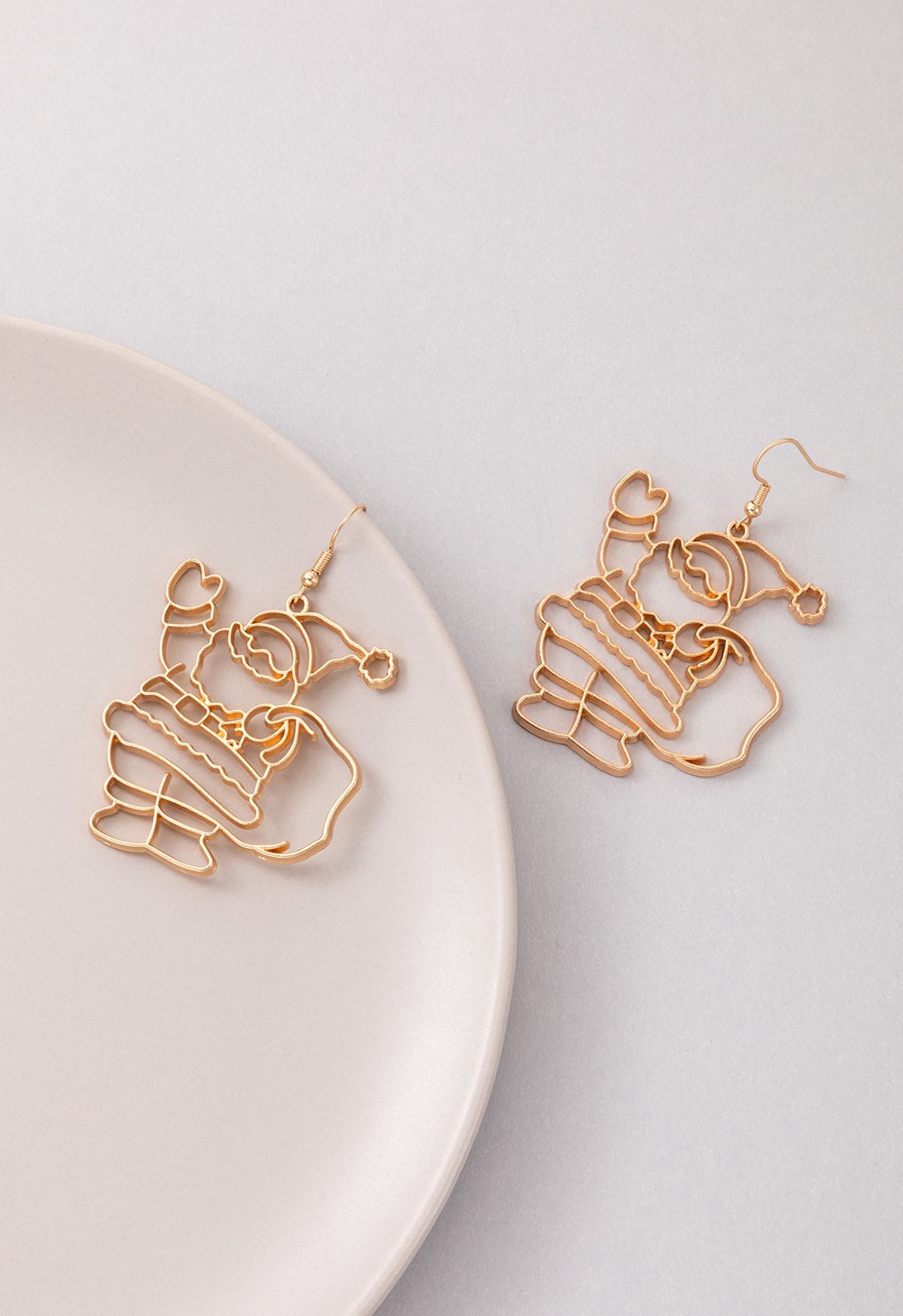 Hollow Out Santa Claus Earrings