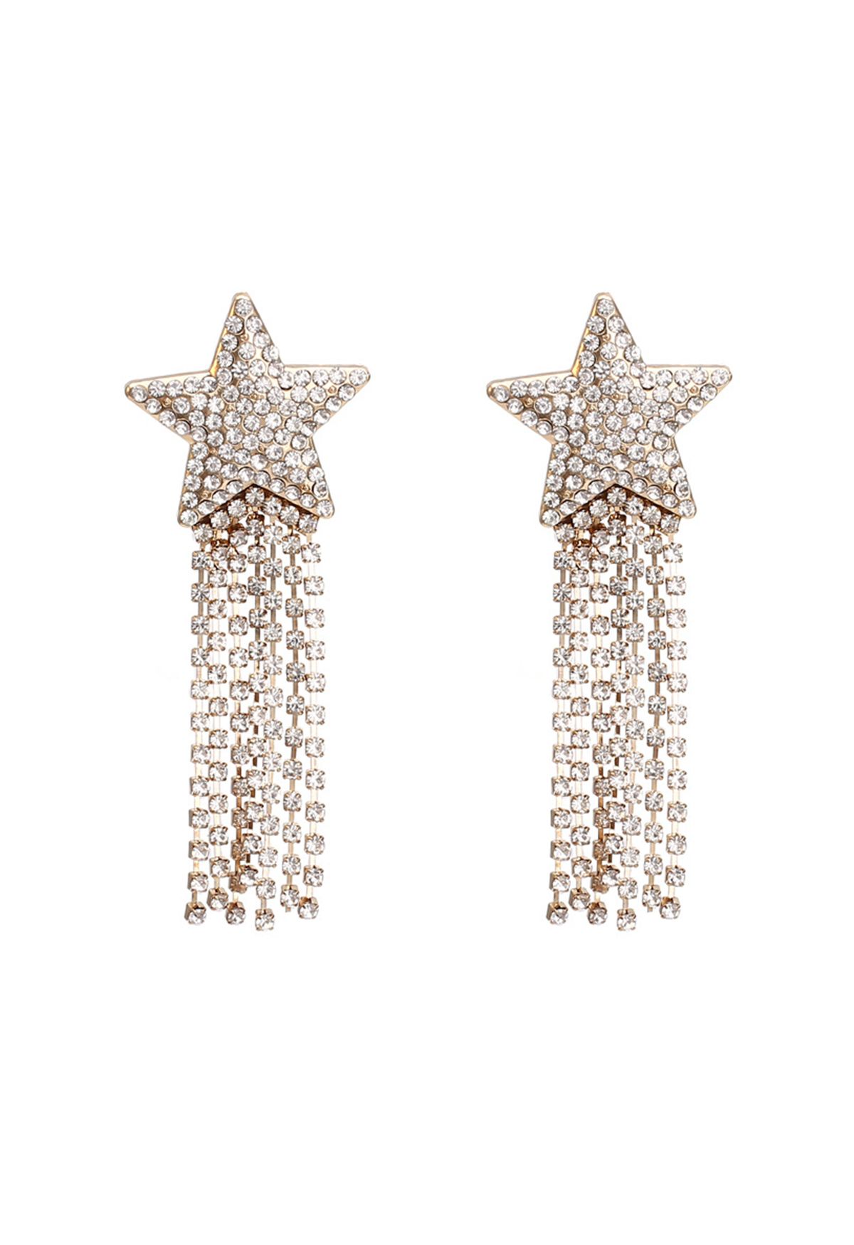 Diamond Meteor Tassel Drop Earrings
