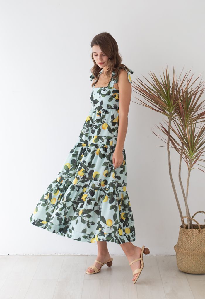 فستان ماكسي بطبعات الليمون من مينتي