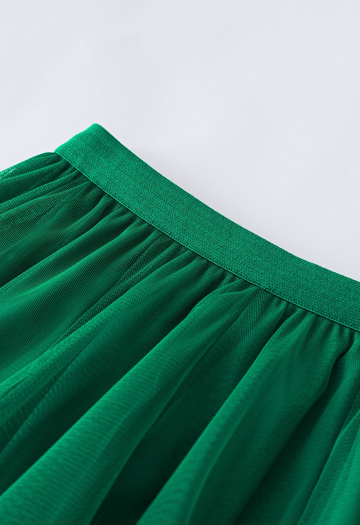 تنورة ماي سيكريت جاردن تول ماكسي باللون الأخضر اللامع