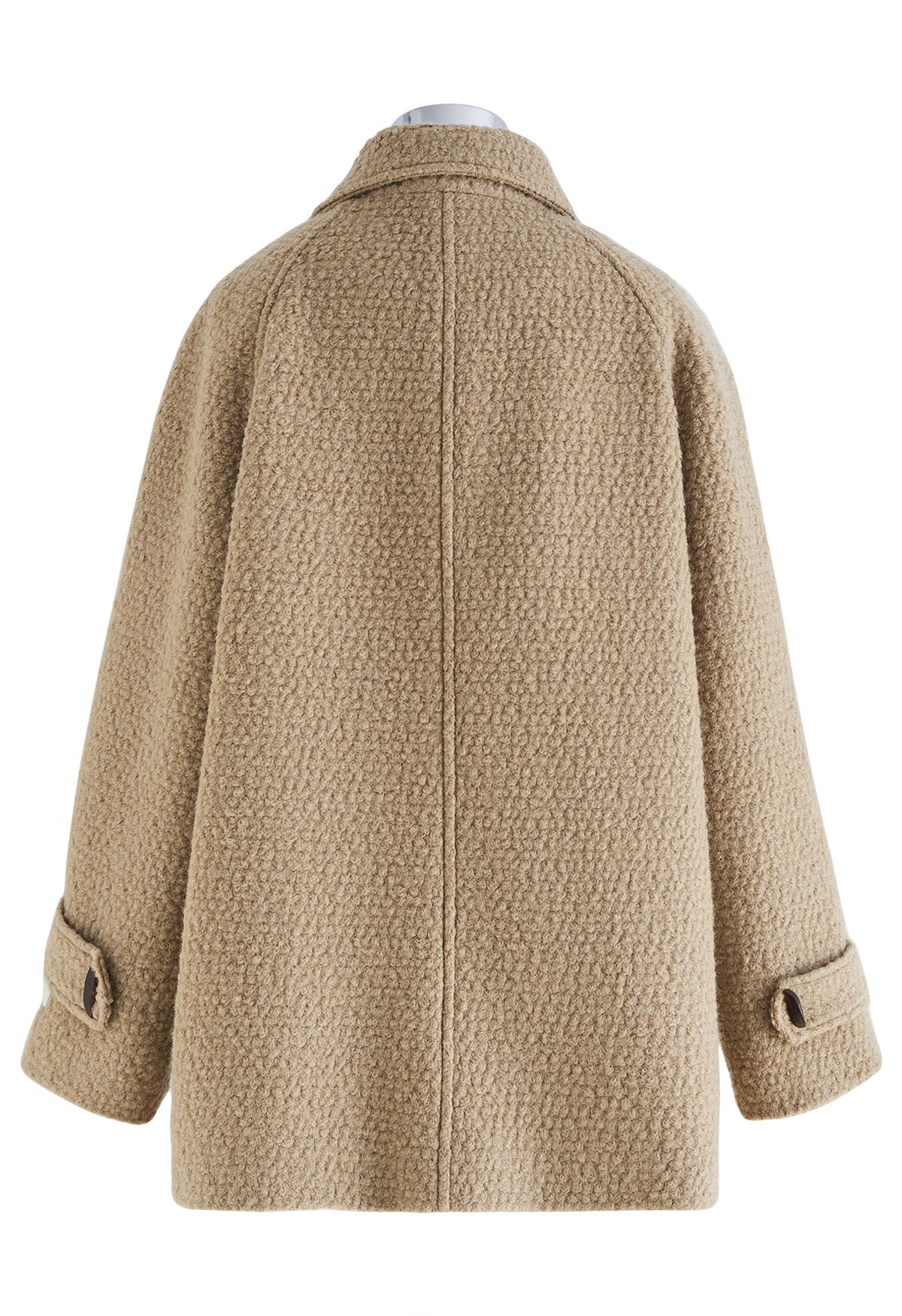 Flap Pocket Wool-Blend Coat in Camel