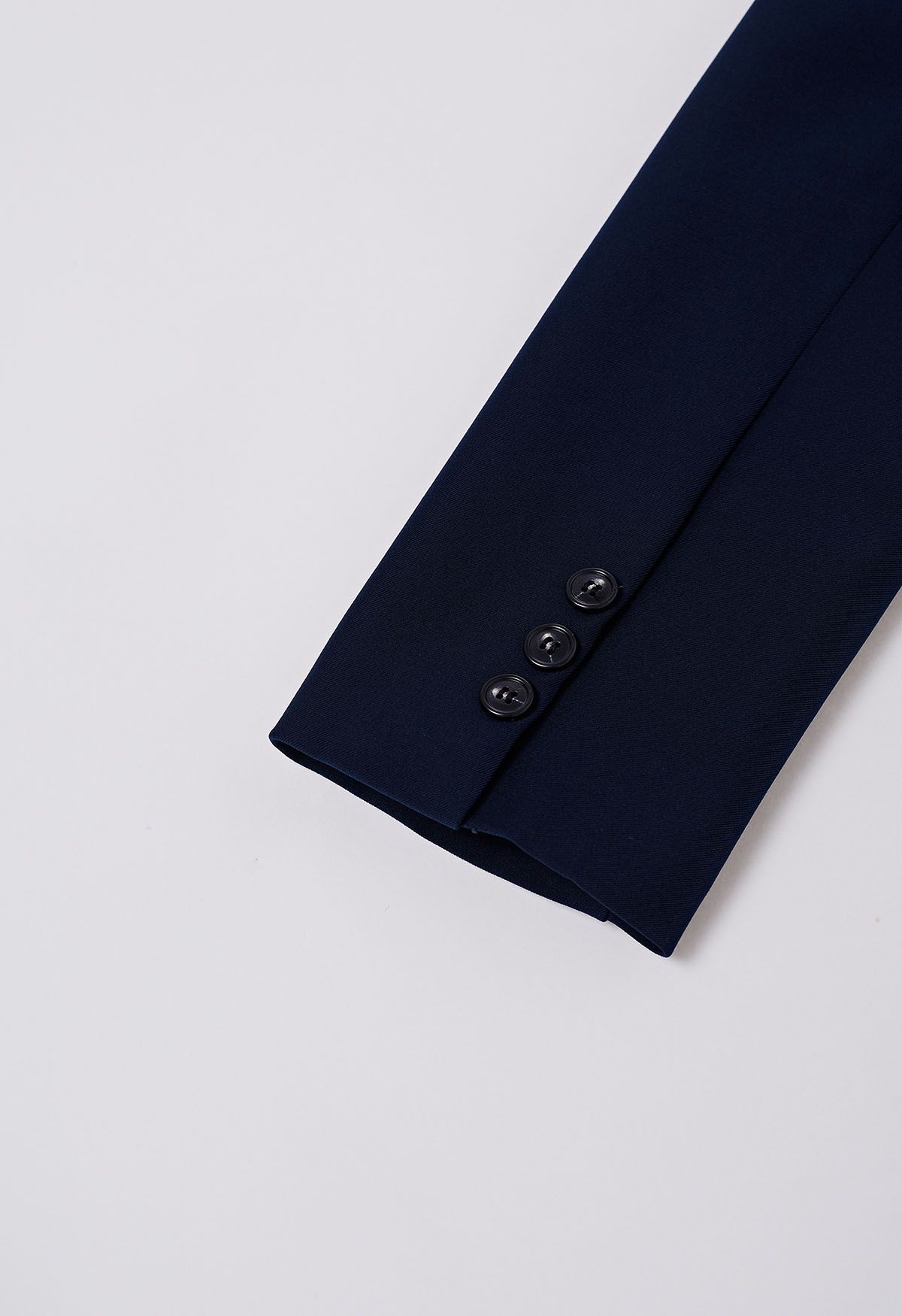 Shawl Collar Buttoned Waist Blazer in Navy