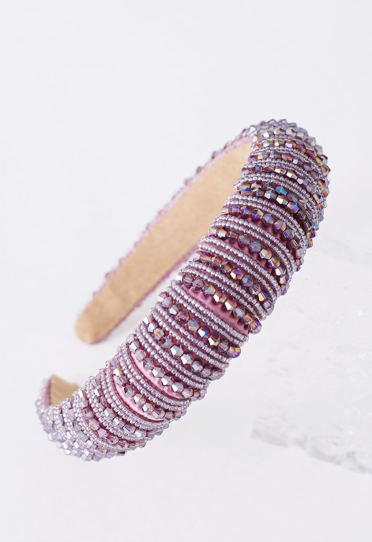 Full Rhinestone Crystal Headband in Lilac