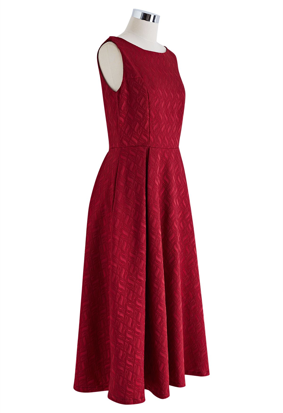 Embossed Jacquard Texture Sleeveless Dress