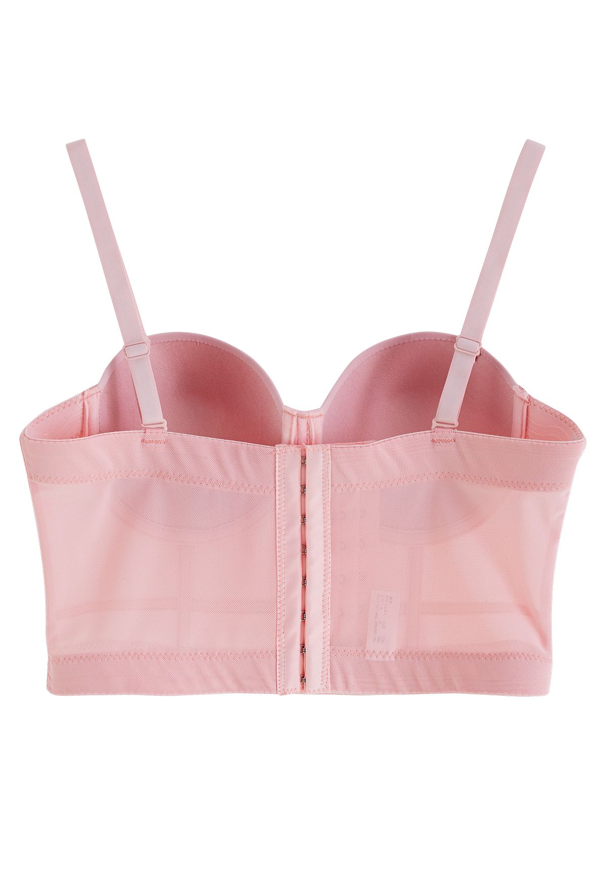 Solid Color Underwire Bustier Crop Top in Pink