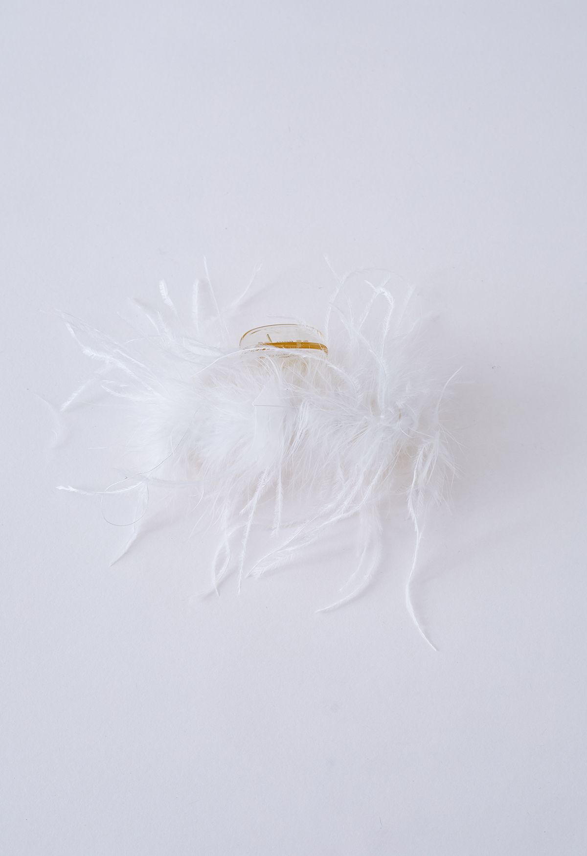 Airy Feather Hair Clip in White