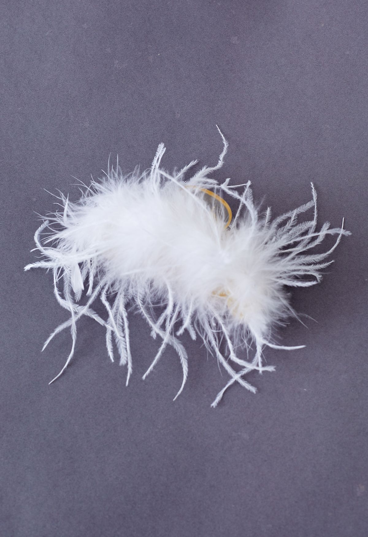 Airy Feather Hair Clip in White