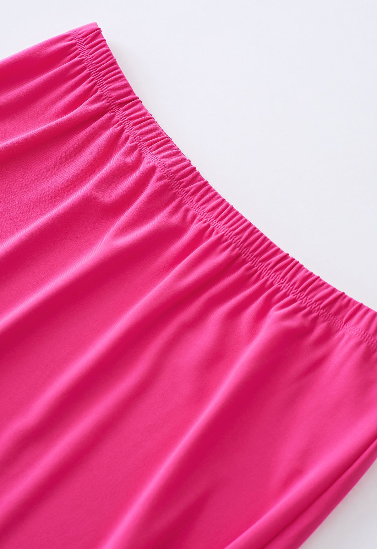 Solid Color Comfy Maxi Skirt in Hot Pink