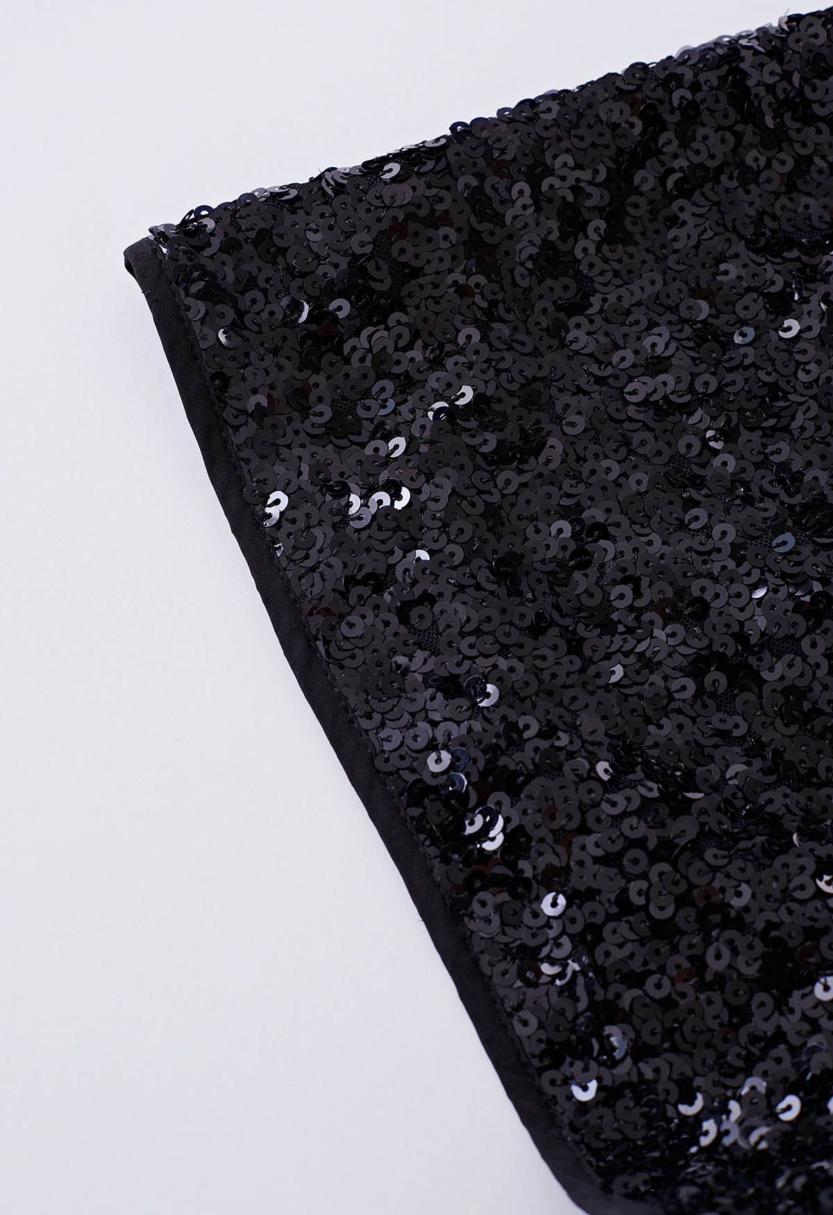 Full Sequins Embellished Shorts in Black