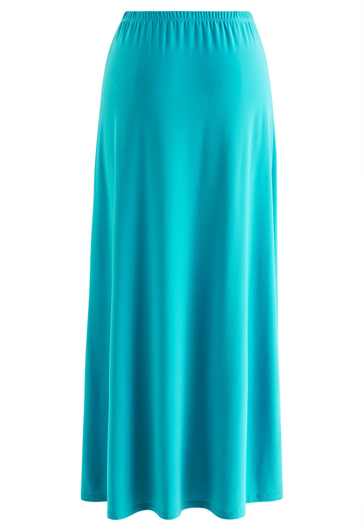 Solid Color Comfy Maxi Skirt in Blue