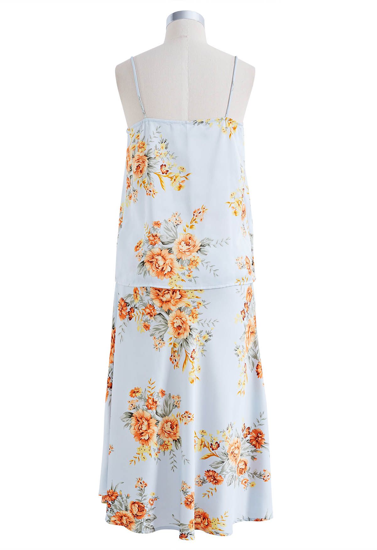 Floral Printed Cami Top and Skirt Set