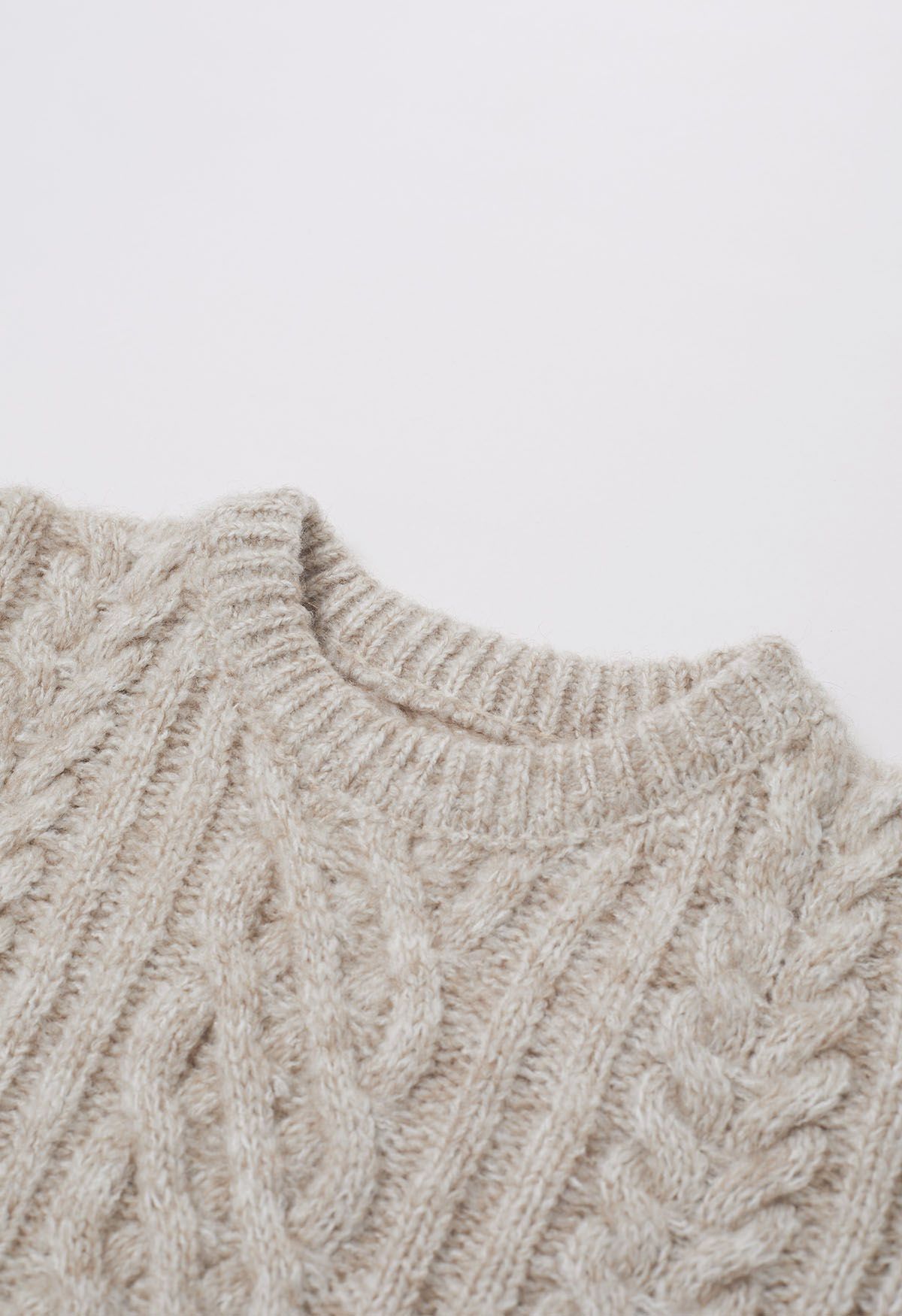 Back To Cozy Cable Knit Sweater in Oatmeal