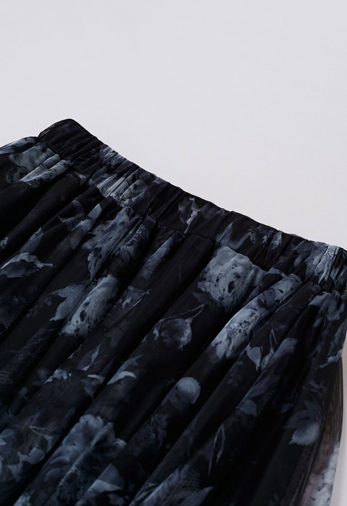 Midnight Garden Double-Layered Mesh Tulle Skirt