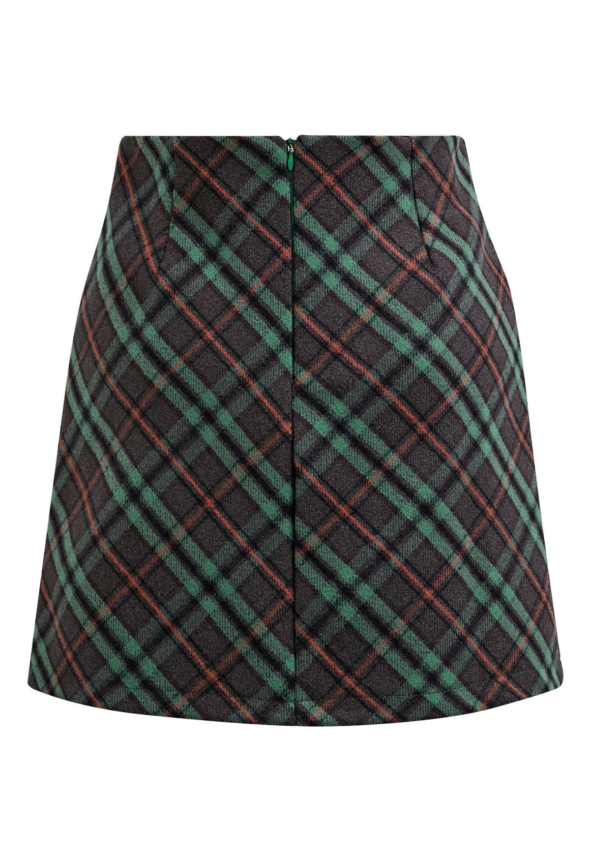 Modern Tartan Mini Bud Skirt in Green