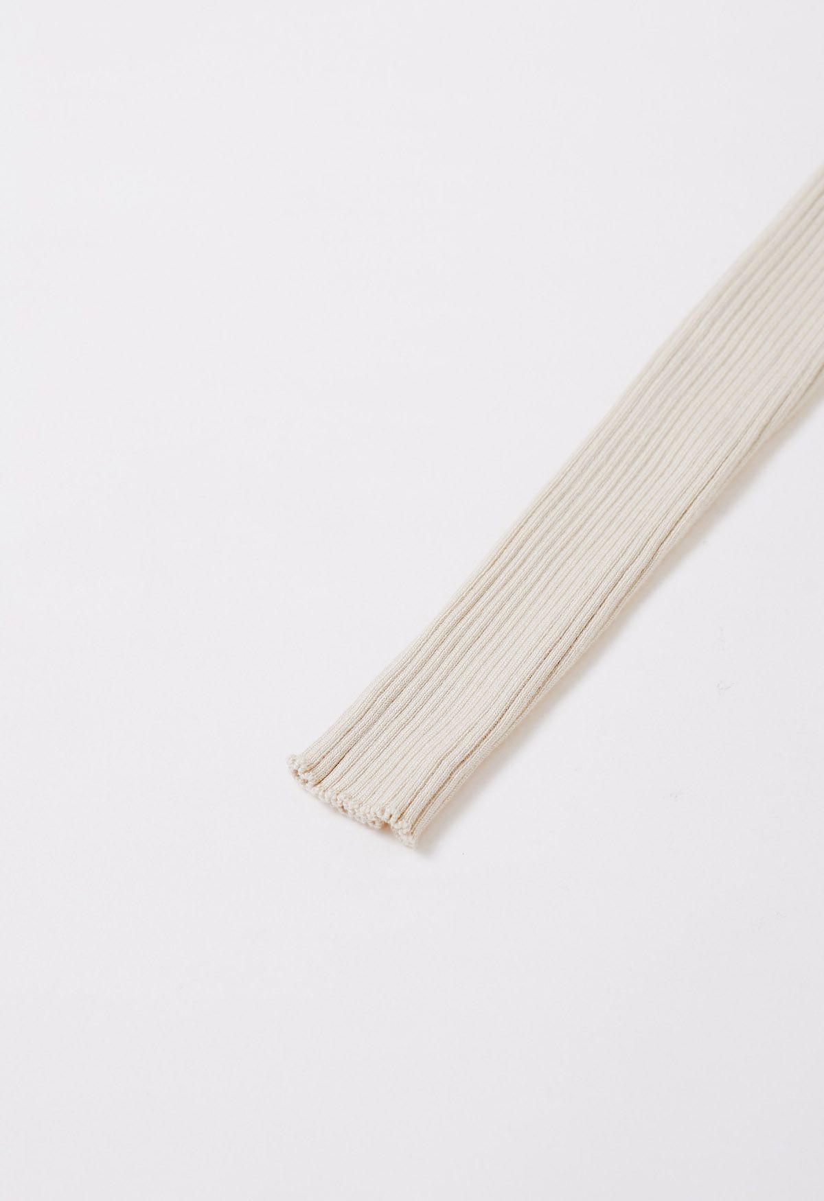 Crisscross Full Ribbed Knit Top in Cream