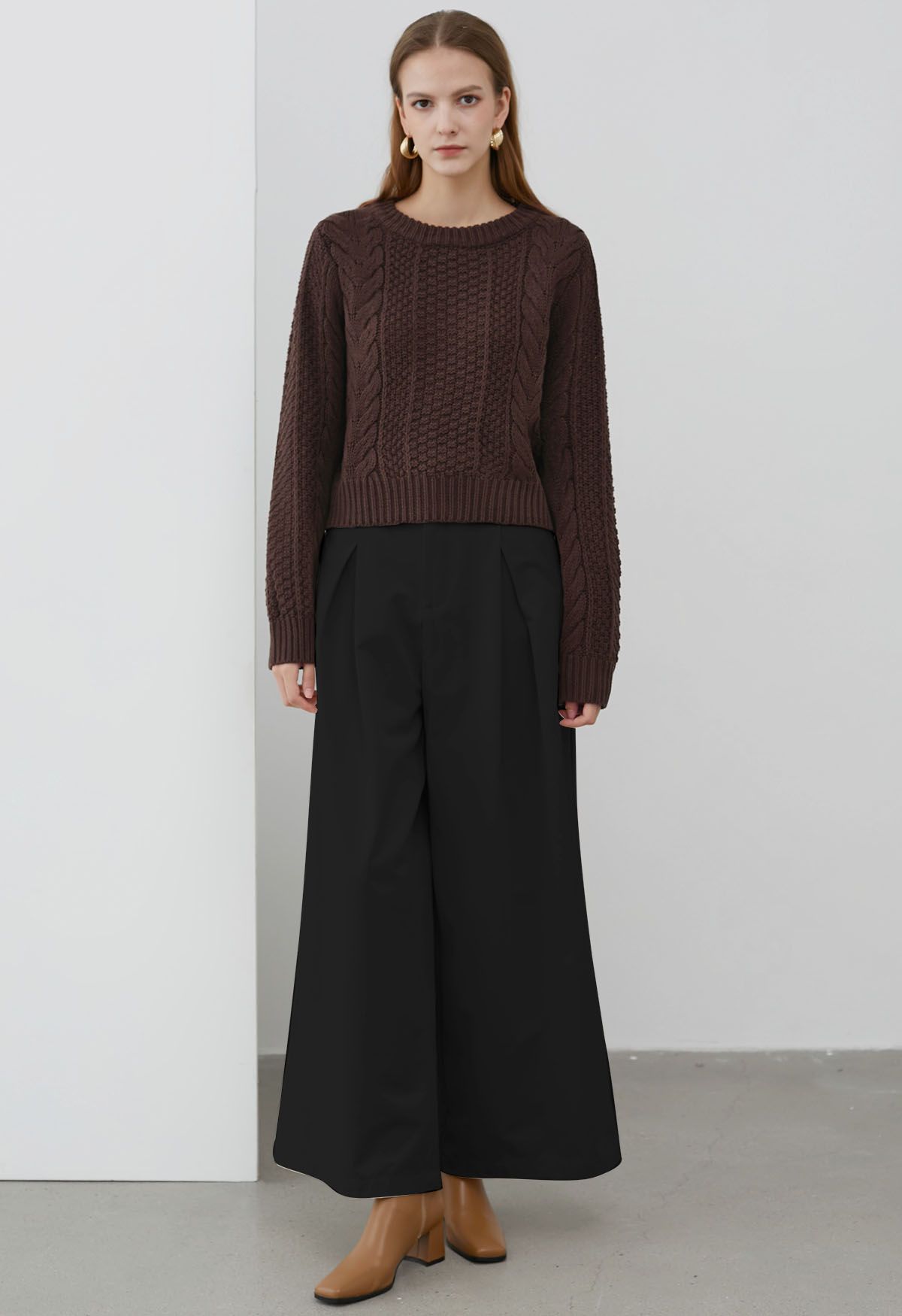 Comfortable Cotton Wide-Leg Pants in Black