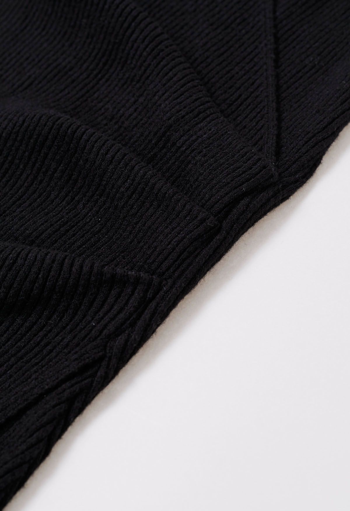Crisscross Halter Neck Ruched Knit Dress and Shrug Set in Black