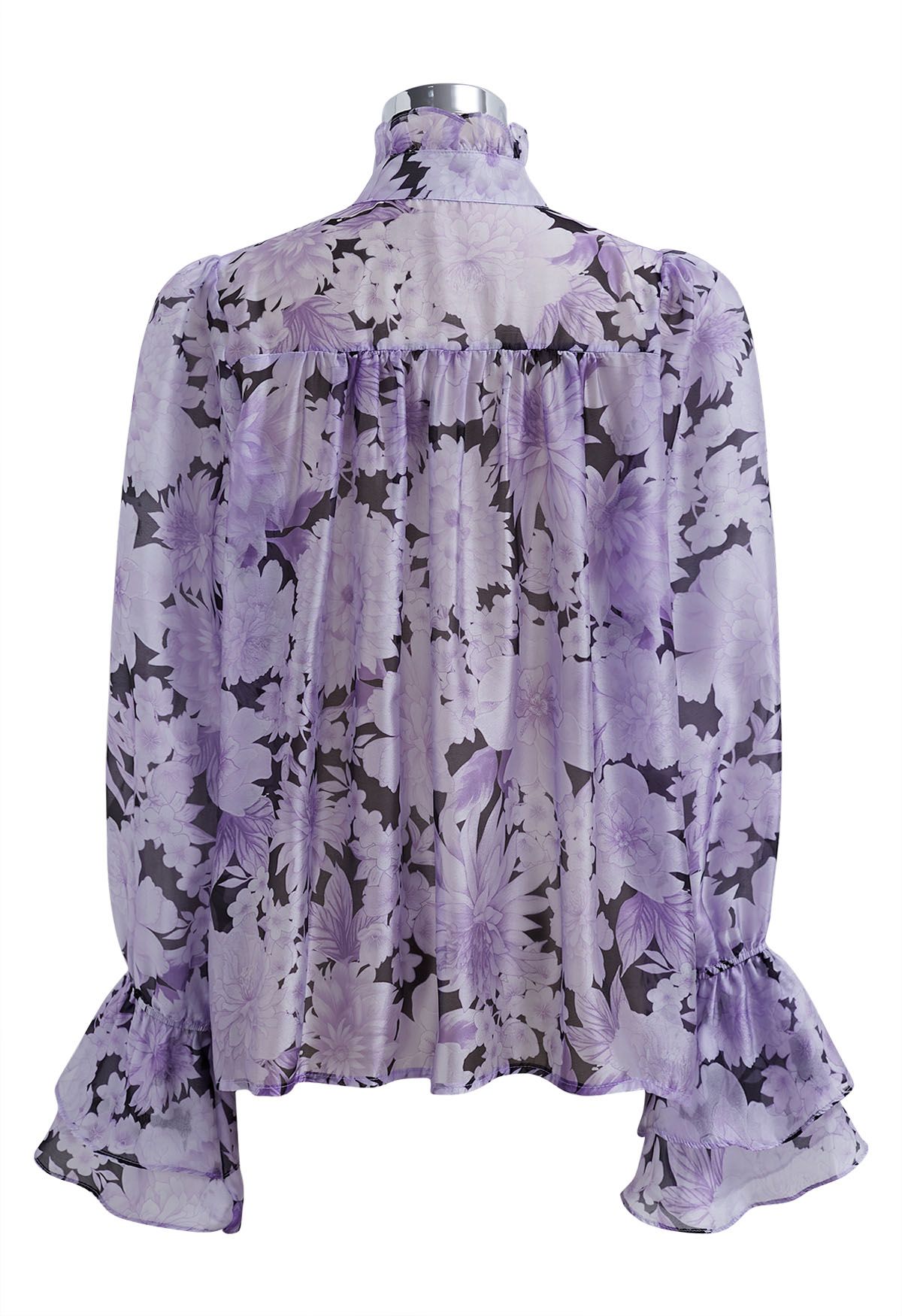 Floral Whimsy Tiered Ruffle Buttoned Shirt