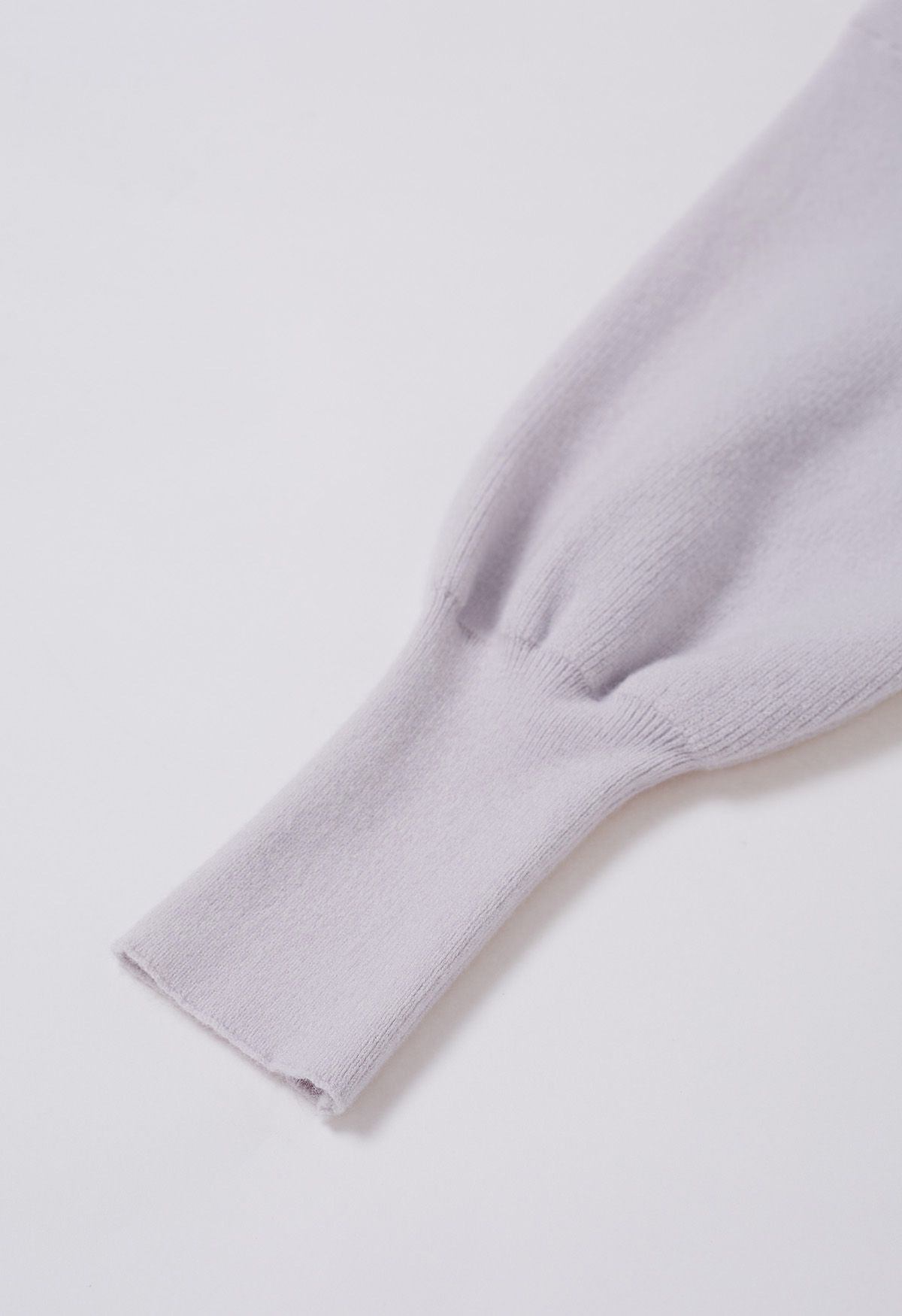 Lacy Faux-Wrap Knit Crop Top in Lavender