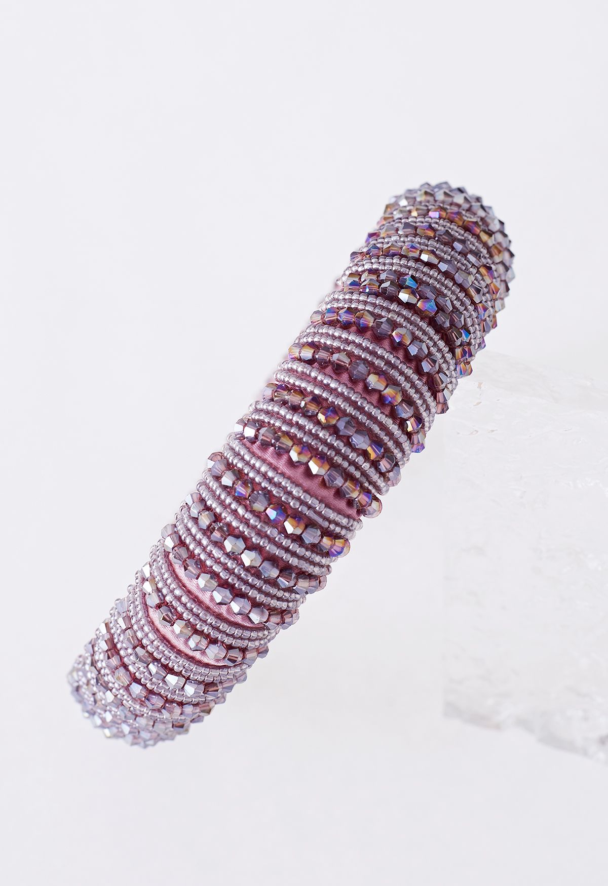 Full Rhinestone Crystal Headband in Lilac