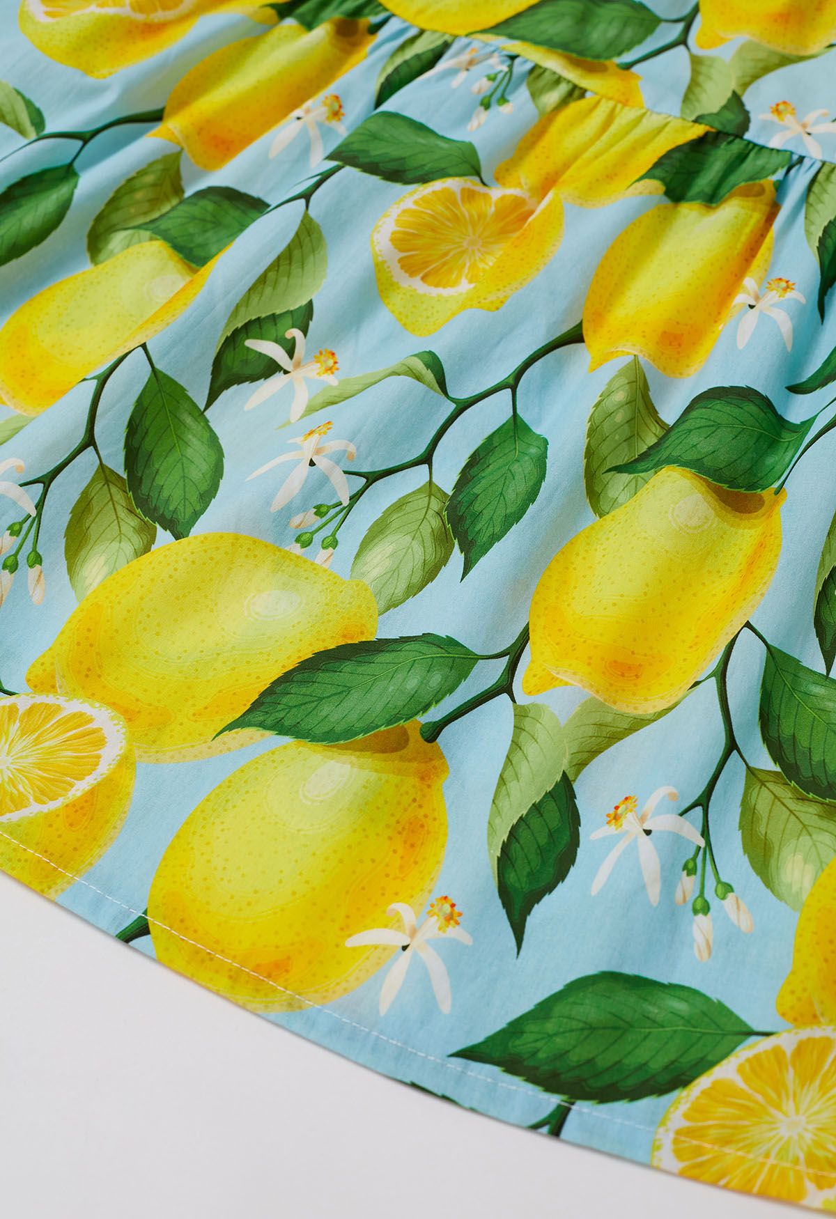 Zesty Yellow Lemon Printed Maxi Dress