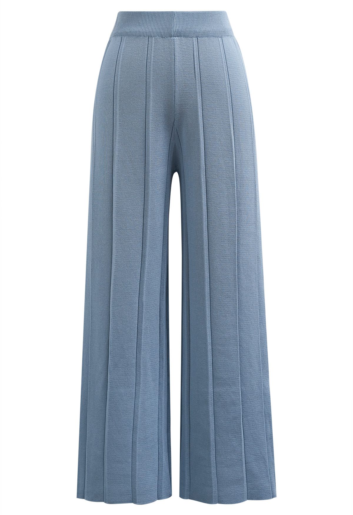 Daily Comfort Sleeveless Top and Straight-Leg Pants Set in Dusty Blue