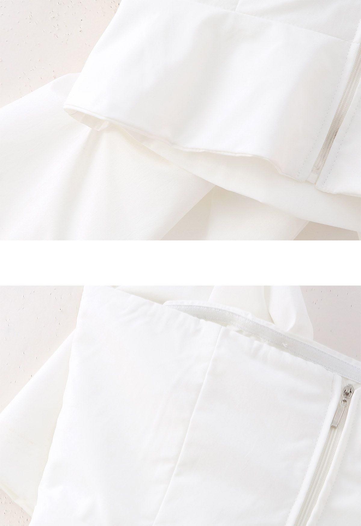 Striking Bowknot One Shoulder Crop Top in White