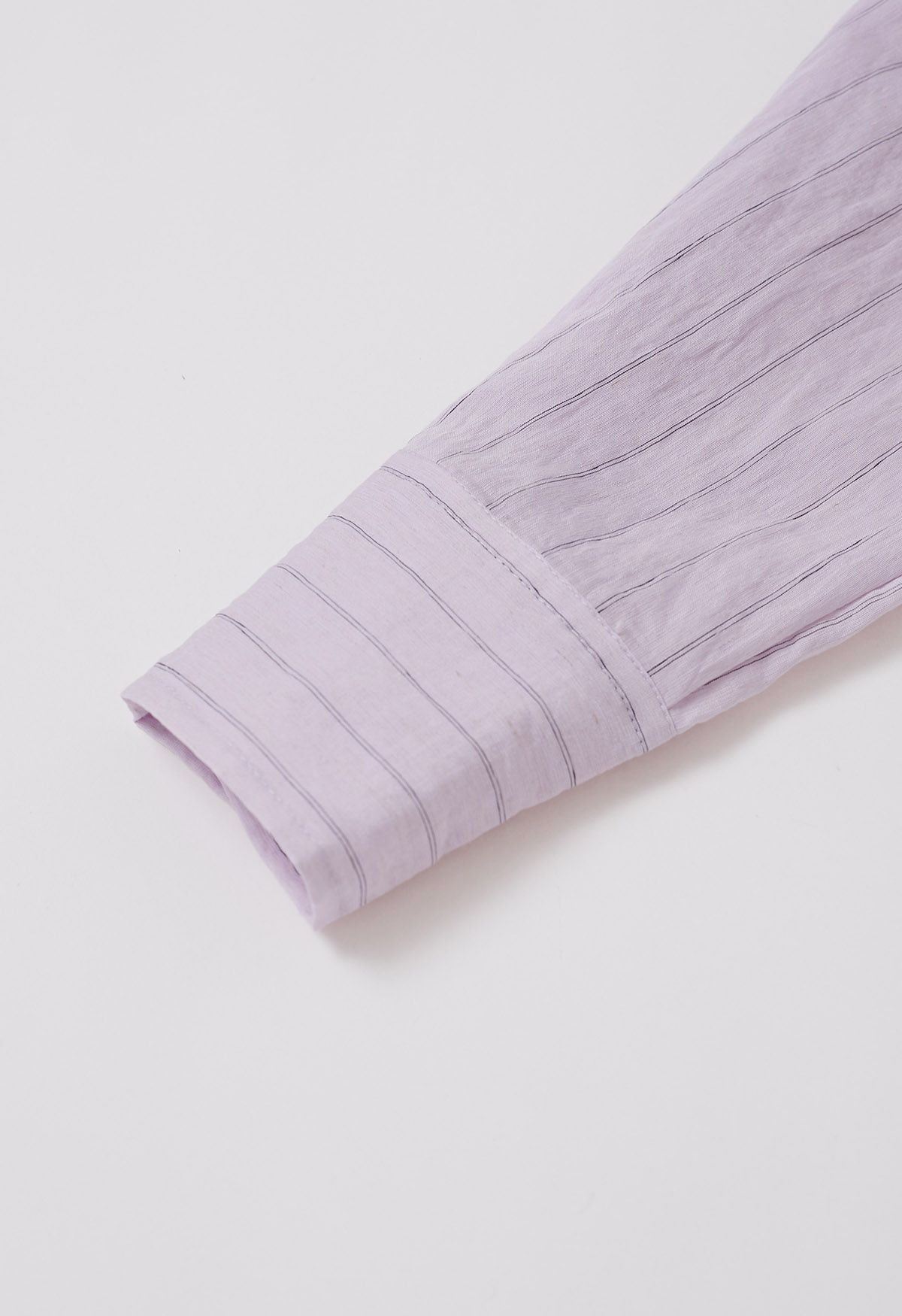 Striped Collared Patch Pocket Shirt in Lilac