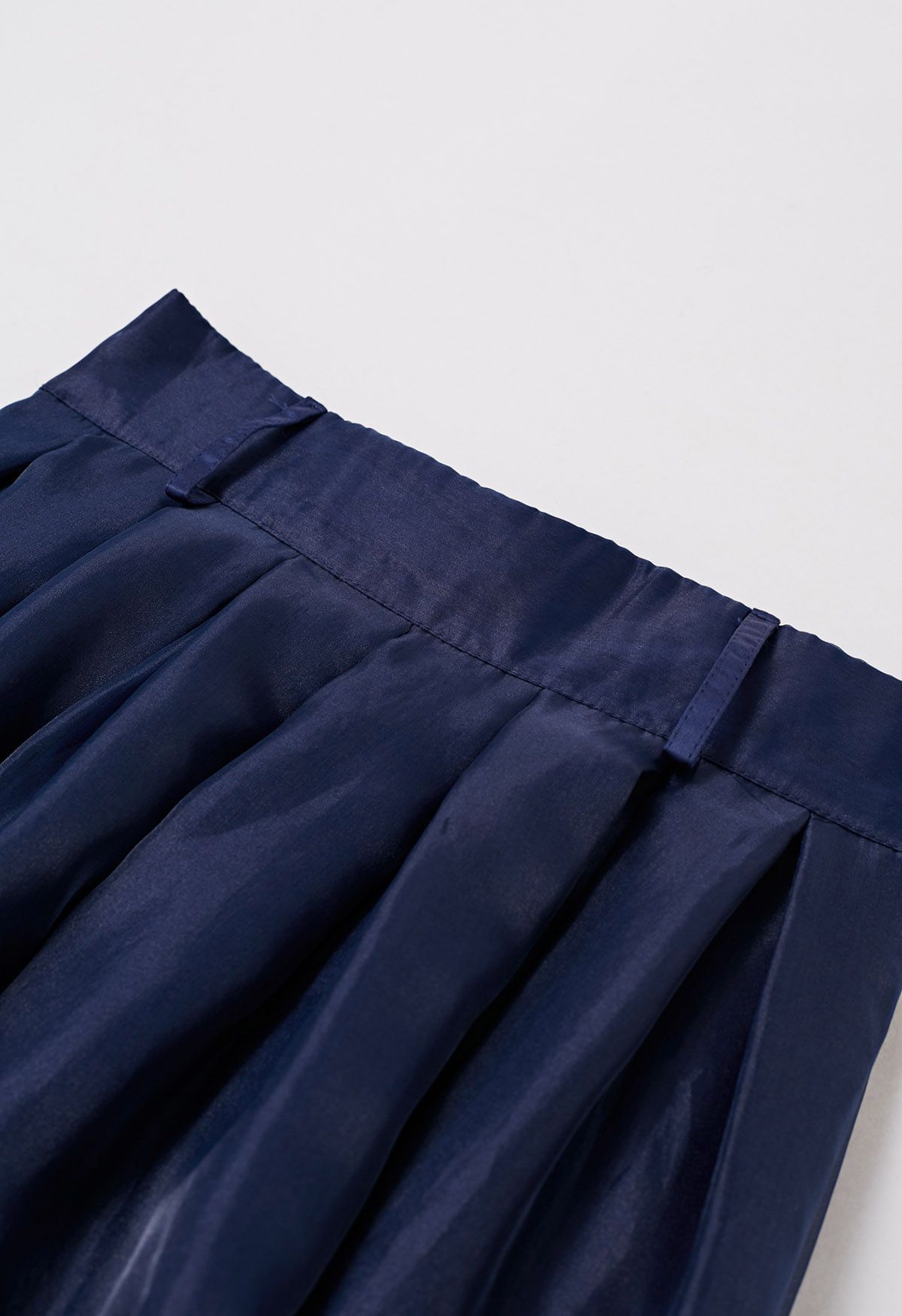 Organza Overlay Pleated Midi Skirt
