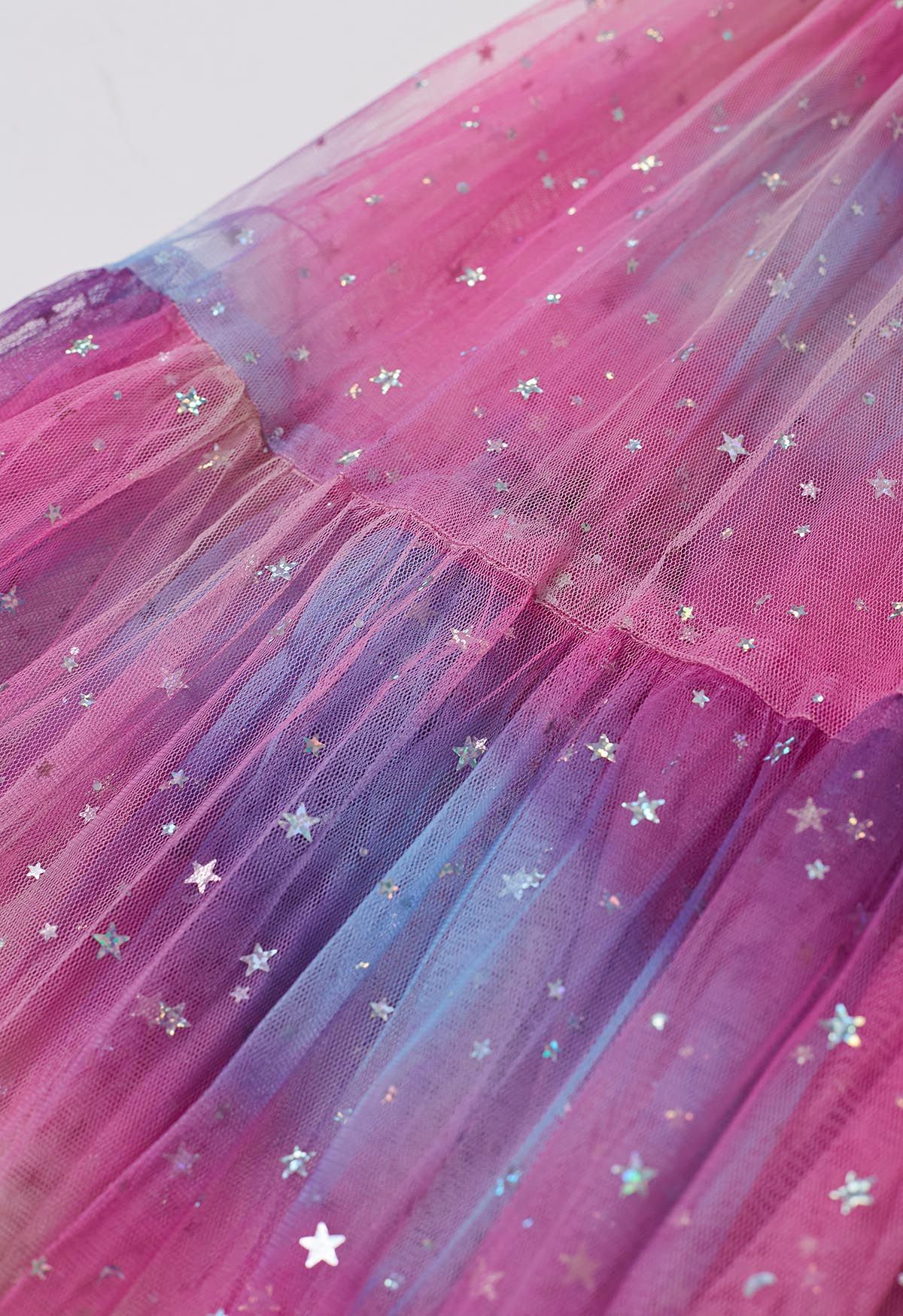 Glittering Stars Colorful Mesh Skirt