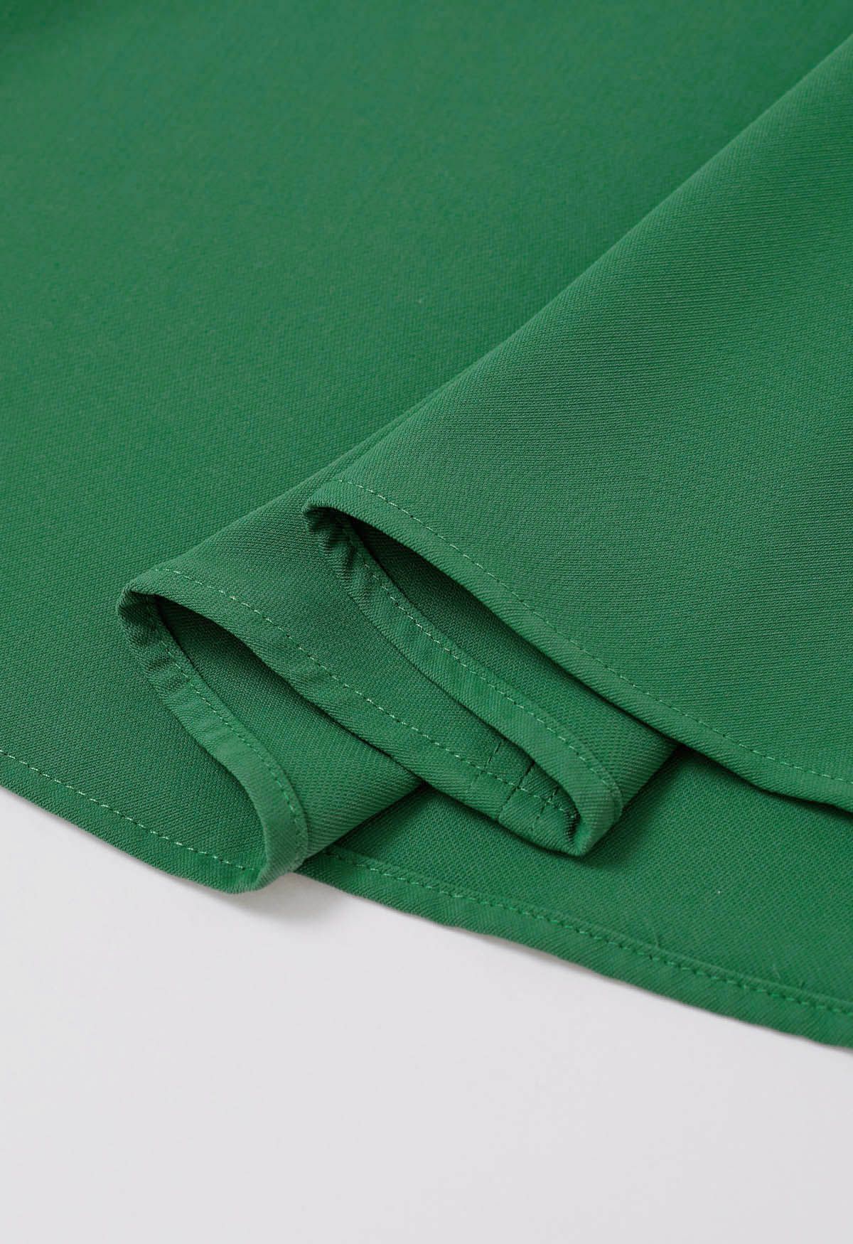 Solid Color Frilling Skirt in Green